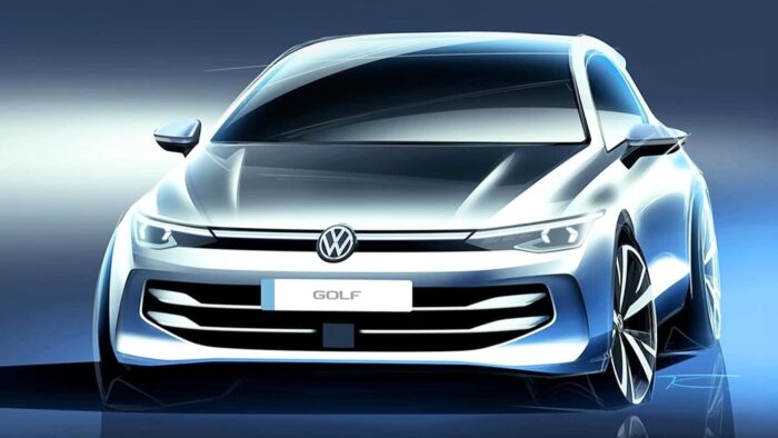 Volkswagen показал обновлённый Golf на эскизах